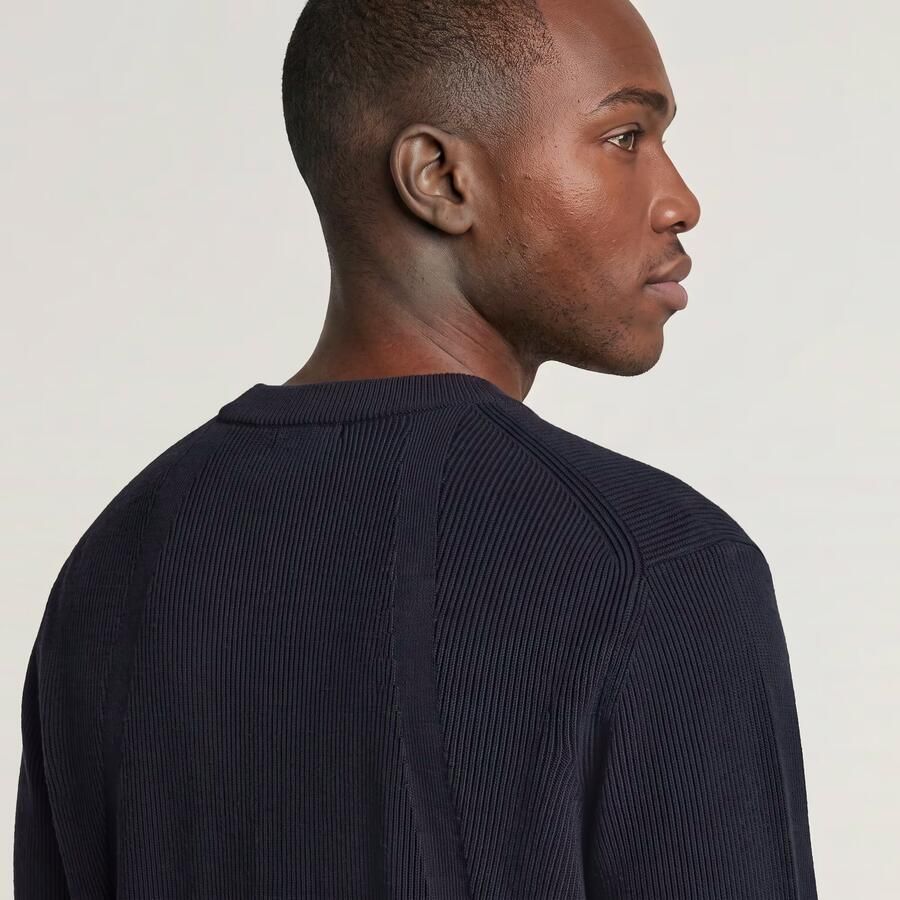 G-STAR RAW Heren Truien & Vesten Structure R Knit Donkerblauw - Foto 9