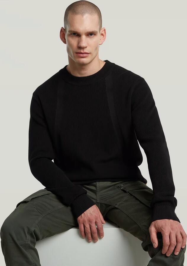 G-Star Raw Trui D26781 C868 STRUCTURE R KNIT-6484 DK BLACK - Foto 4