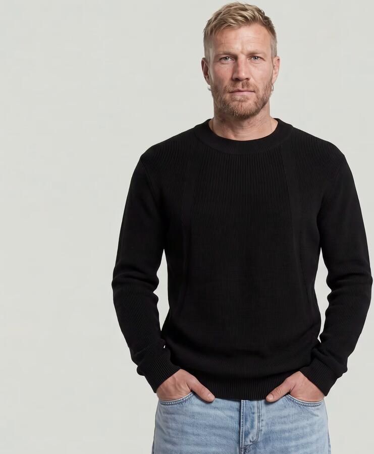 G-Star Raw Trui D26781 C868 STRUCTURE R KNIT-6484 DK BLACK - Foto 4
