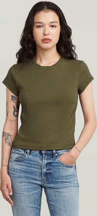 G-Star RAW Structured Baby T-Shirt Groen Dames