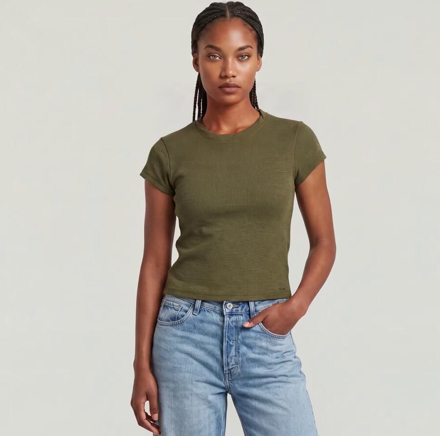 G-Star RAW Structured Baby T-Shirt Groen Dames - Foto 3