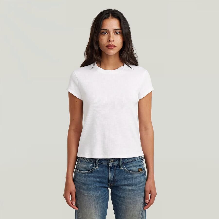 G-Star RAW Structured Baby T-Shirt Wit Dames