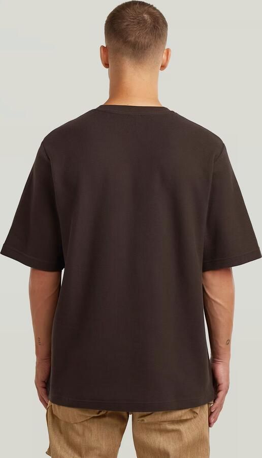 G-Star RAW Structured Chest Logo T-Shirt Bruin Heren