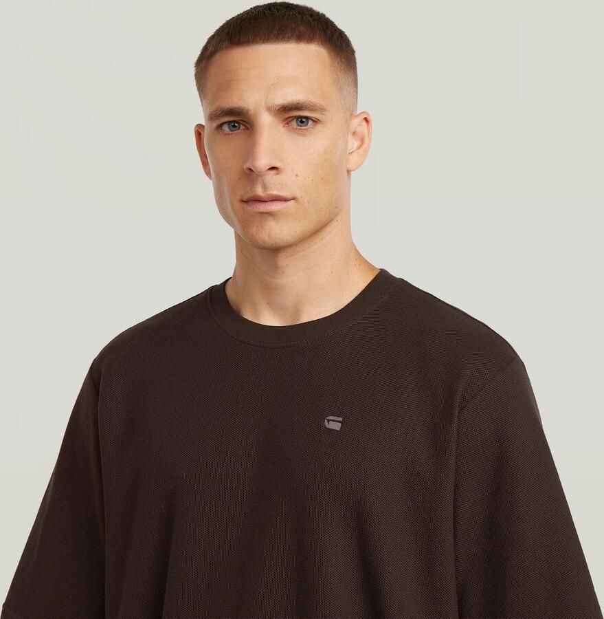 G-Star RAW Structured Chest Logo T-Shirt Bruin Heren - Foto 3