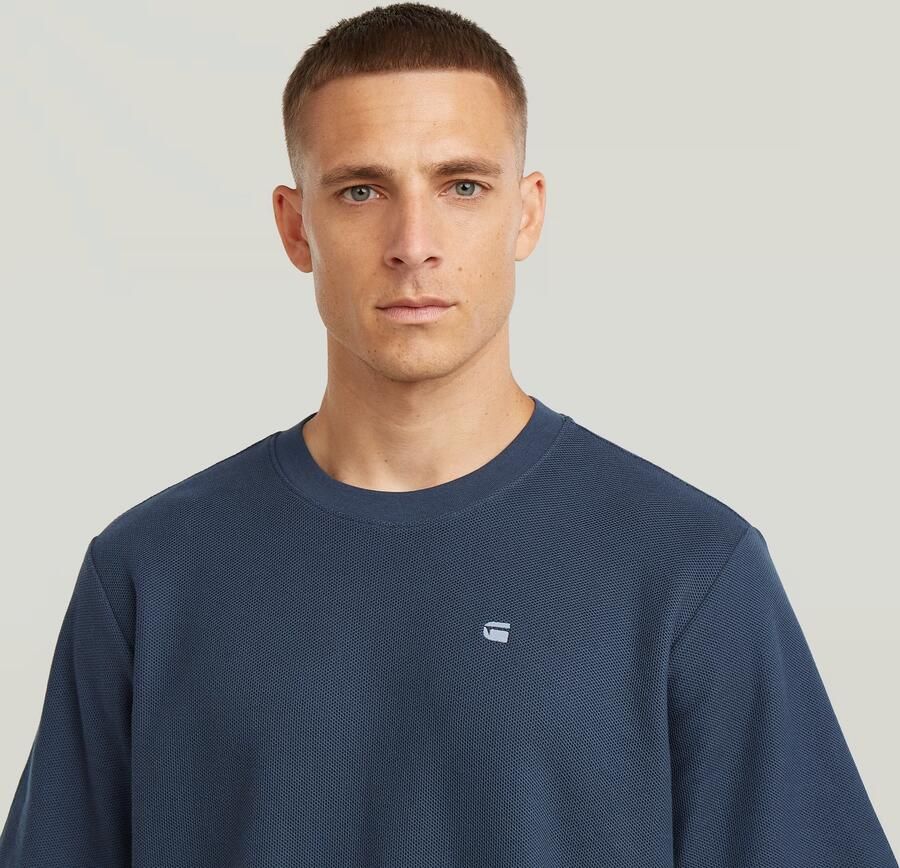 G-Star RAW Structured Chest Logo T-Shirt Donkerblauw Heren - Foto 3