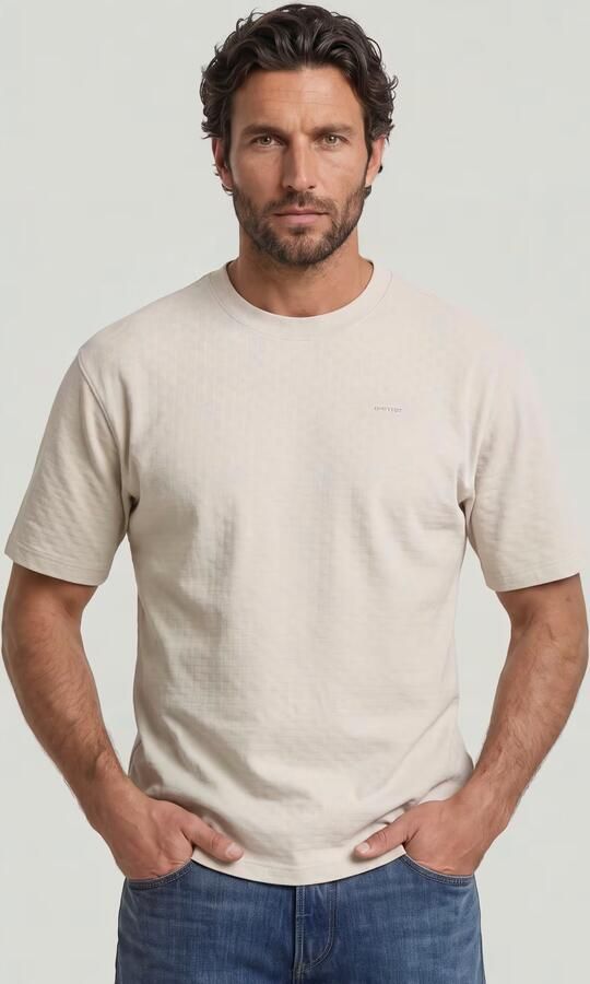G-STAR RAW Heren Polo's & T-shirts Structured Relaxed Base R T Beige - Foto 13
