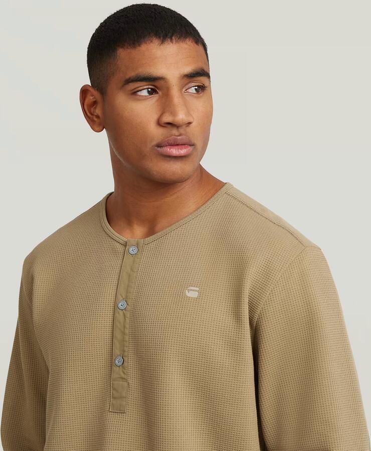 G-Star RAW Structured Tweeter Grandad T-Shirt Beige Heren - Foto 3
