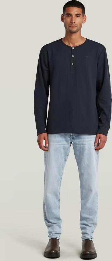 G-Star RAW Structured Tweeter Grandad T-Shirt Donkerblauw Heren - Foto 7