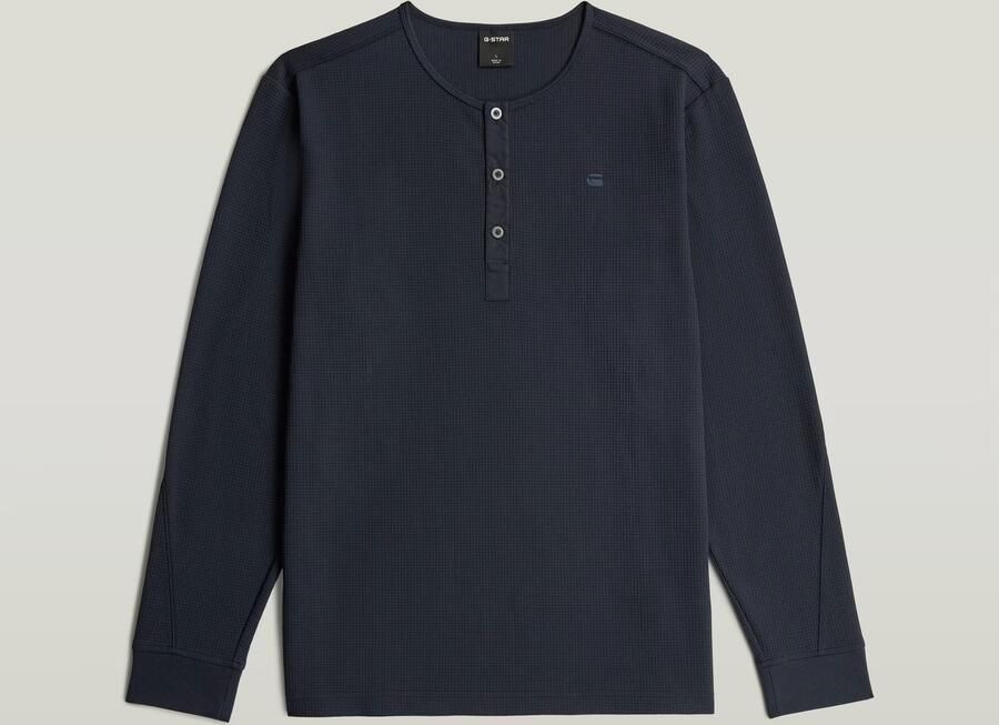 G-Star RAW Structured Tweeter Grandad T-Shirt Donkerblauw Heren - Foto 4