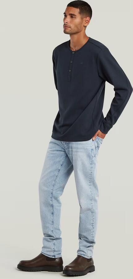 G-Star RAW Structured Tweeter Grandad T-Shirt Donkerblauw Heren - Foto 6