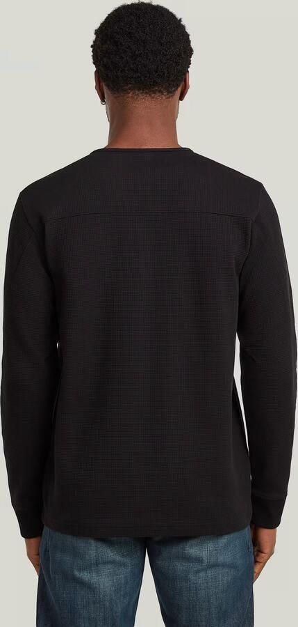 G-Star RAW Structured Tweeter Grandad T-Shirt Zwart Heren - Foto 7