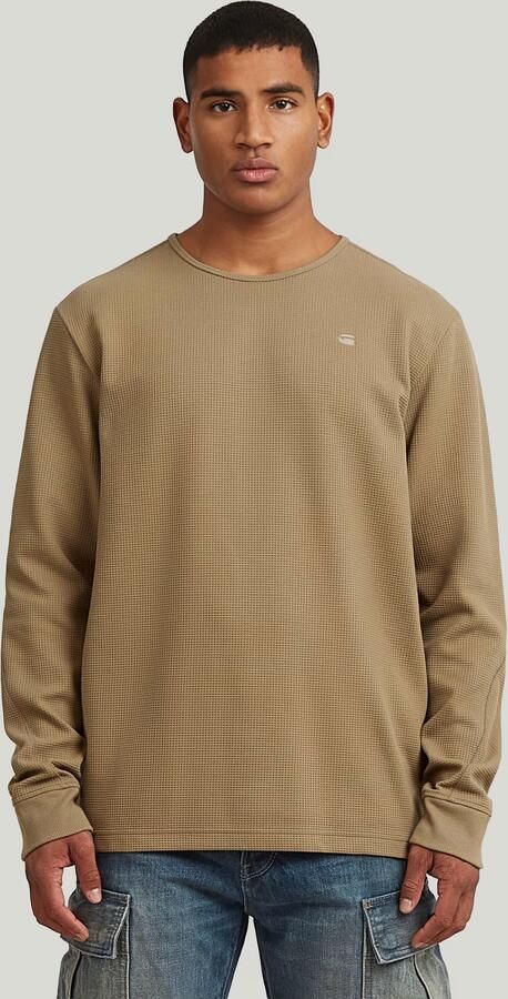 G-Star RAW Structured Tweeter Longsleeve T-Shirt Beige Heren