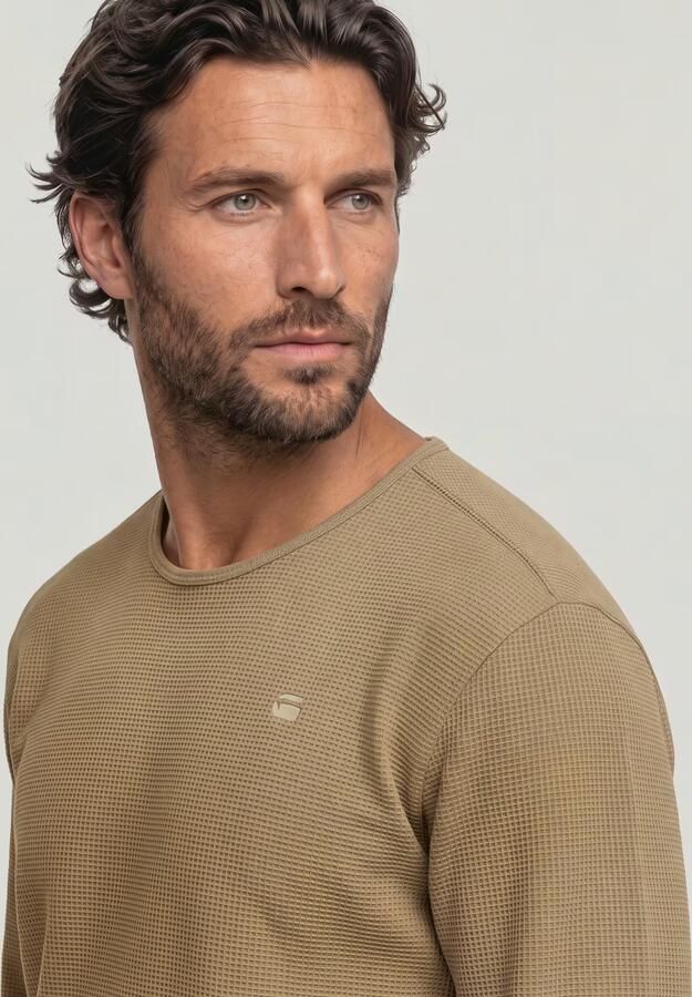 G-Star RAW Structured Tweeter Longsleeve T-Shirt Beige Heren - Foto 4