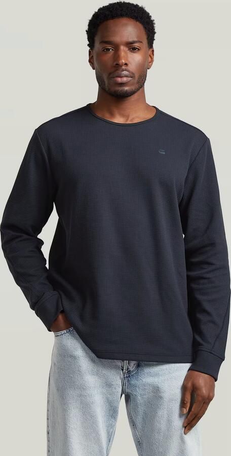 G-Star RAW Structured Tweeter Longsleeve T-Shirt Donkerblauw Heren
