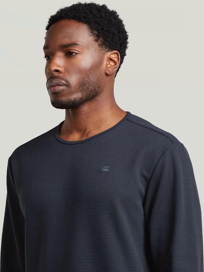 G-Star RAW Structured Tweeter Longsleeve T-Shirt Donkerblauw Heren - Foto 4