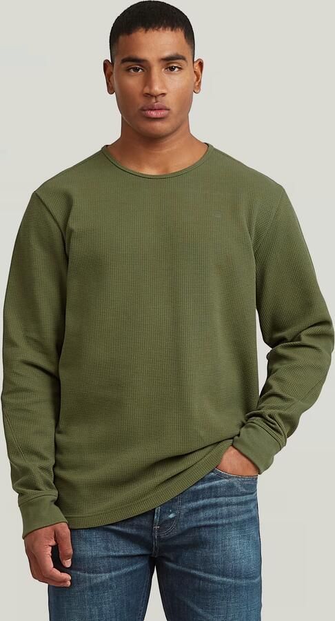 G-Star RAW Structured Tweeter Longsleeve T-Shirt Groen Heren