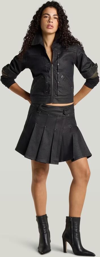 G-Star RAW Stud Shrunken Boxy Jack Donkerblauw Dames - Foto 6