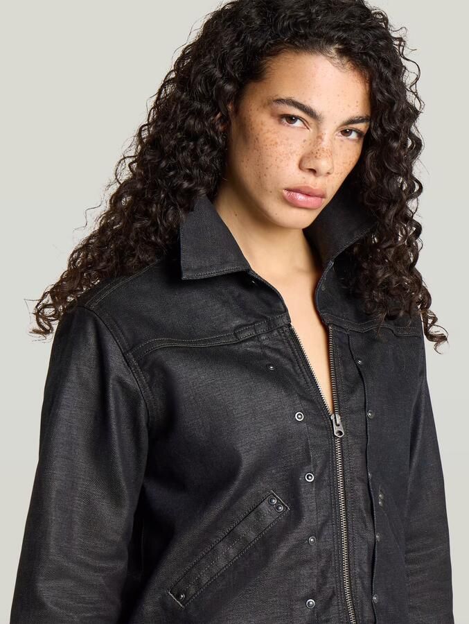 G-Star RAW Stud Shrunken Boxy Jack Donkerblauw Dames - Foto 2