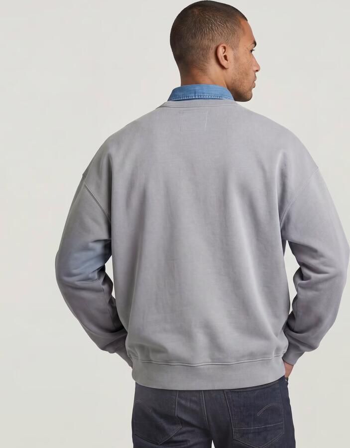 G-Star RAW Sunfaded Applique Loose Sweater Grijs Heren - Foto 5