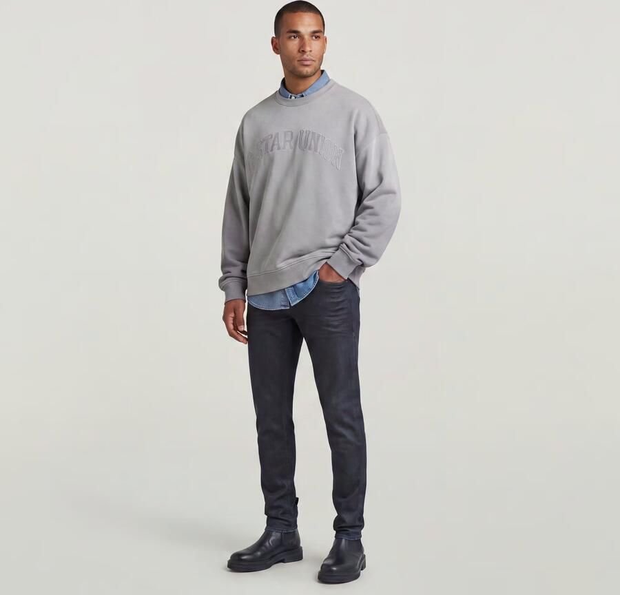 G-Star RAW Sunfaded Applique Loose Sweater Grijs Heren - Foto 3