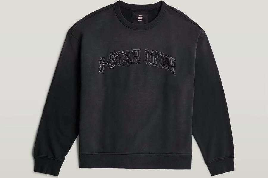 G-Star RAW Sunfaded Applique Loose Sweater Zwart Heren - Foto 4