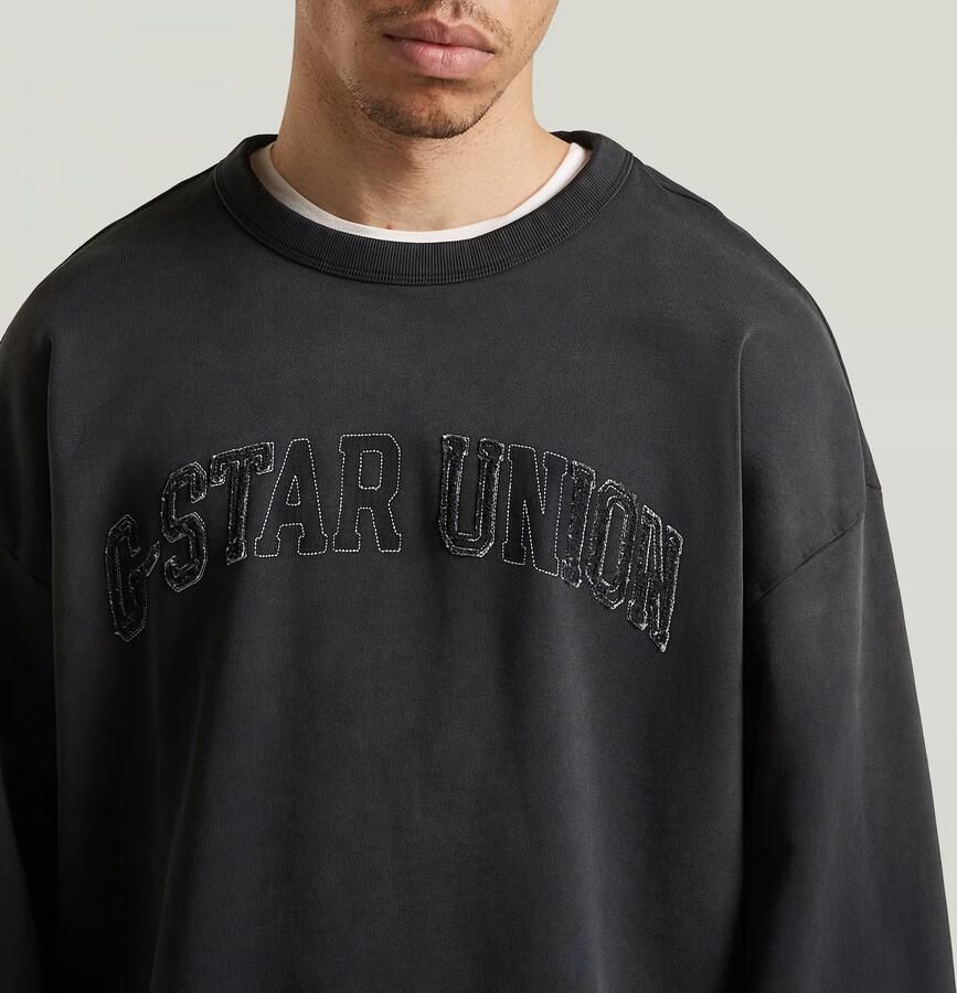 G-Star RAW Sunfaded Applique Loose Sweater Zwart Heren - Foto 3