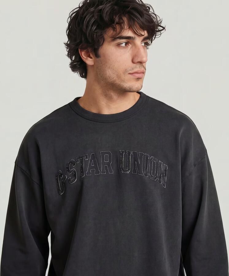 G-Star RAW Sunfaded Applique Loose Sweater Zwart Heren - Foto 4