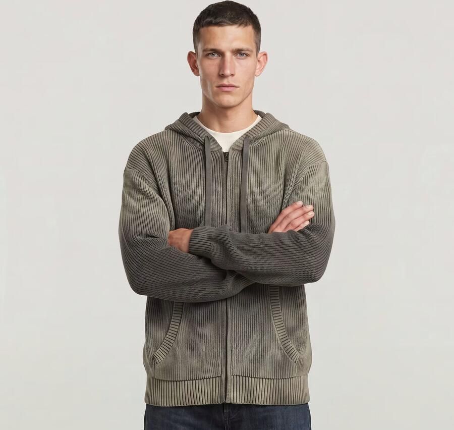 G-Star RAW Sunfaded Loose Hoodie Gebreid Jack Bruin Heren - Foto 4