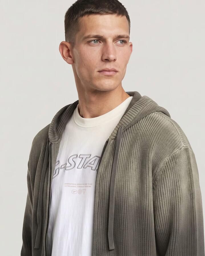 G-Star RAW Sunfaded Loose Hoodie Gebreid Jack Bruin Heren - Foto 5