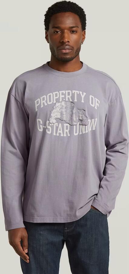 G-Star RAW Sunfaded Relaxed Graphic T-Shirt Grijs Heren