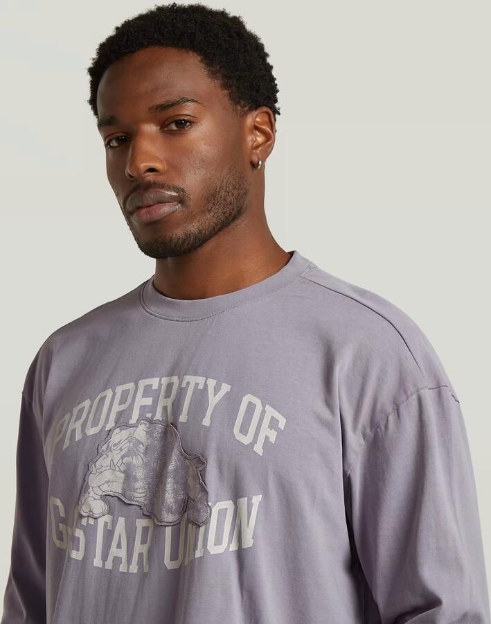 G-Star RAW Sunfaded Relaxed Graphic T-Shirt Grijs Heren - Foto 4