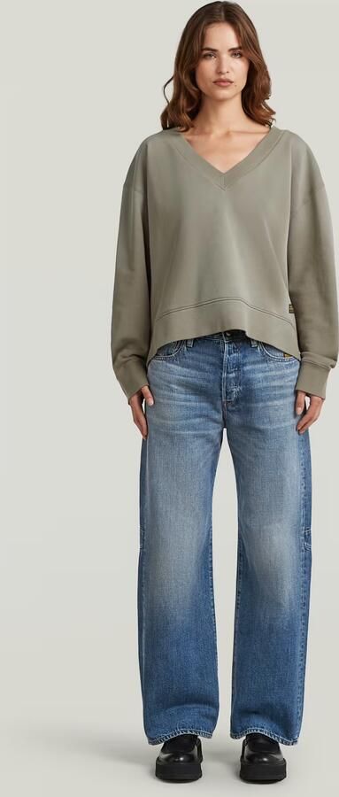G-Star RAW Sunfaded V-Neck Loose Sweater Bruin Dames - Foto 6
