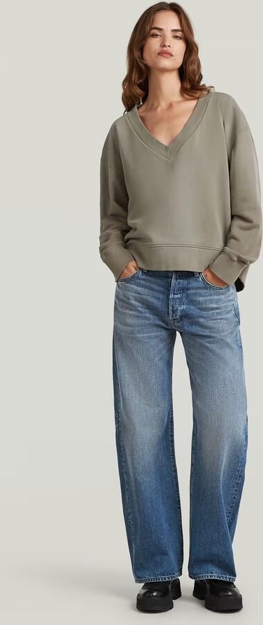 G-Star RAW Sunfaded V-Neck Loose Sweater Bruin Dames - Foto 7
