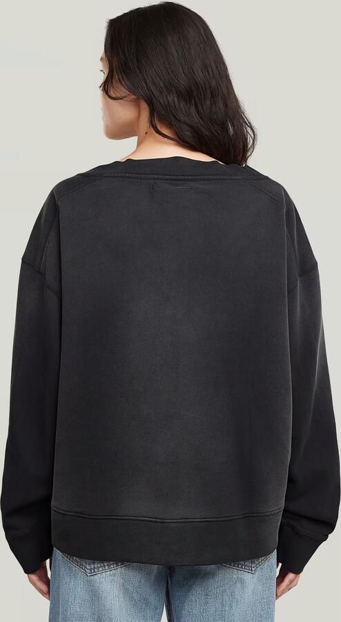 G-Star RAW Sunfaded V-Neck Loose Sweater Zwart Dames - Foto 5