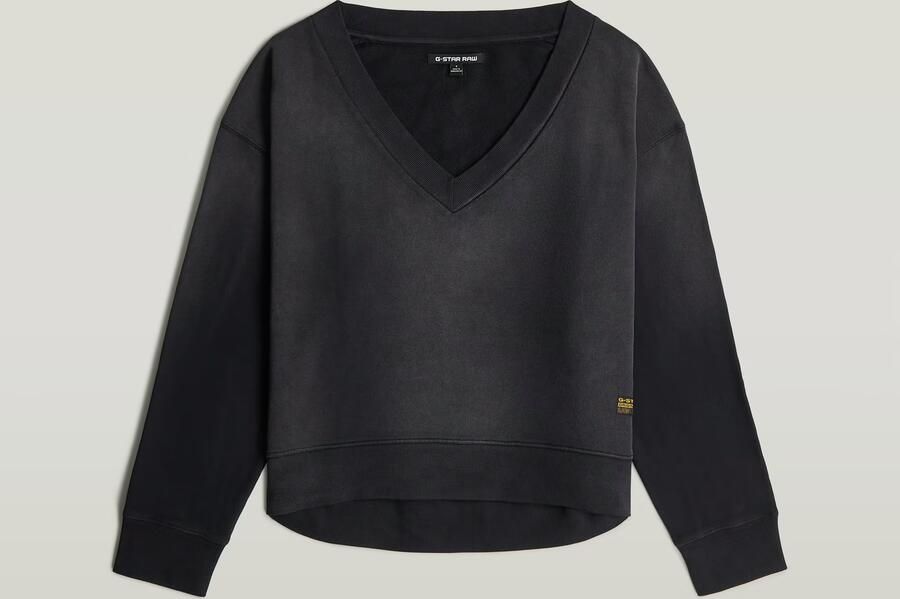 G-Star RAW Sunfaded V-Neck Loose Sweater Zwart Dames - Foto 4