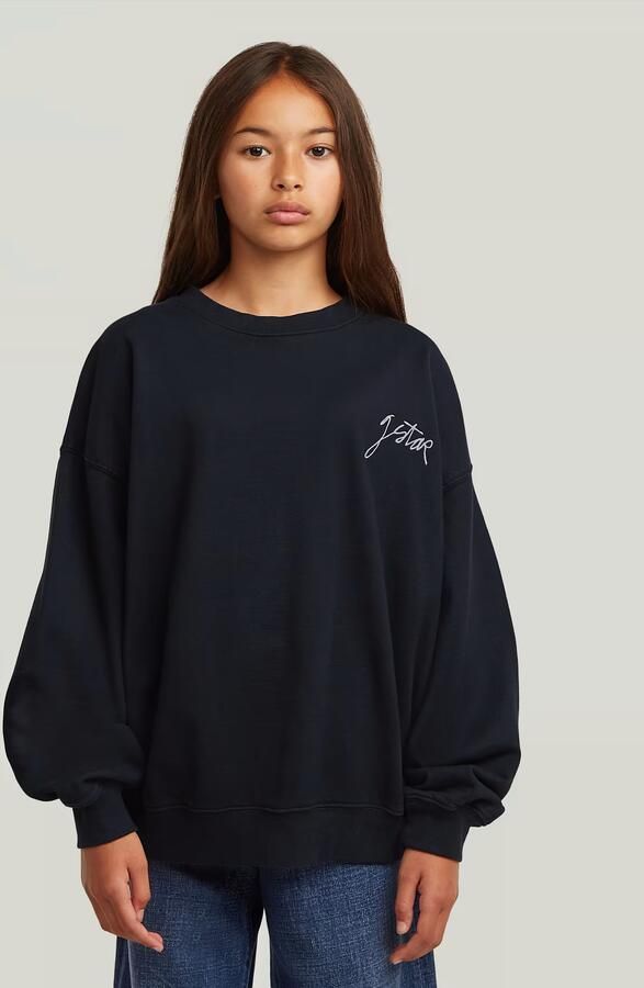 G-Star RAW Sweater Crew Oversized voor meisjes Donkerblauw meisjes - Foto 4