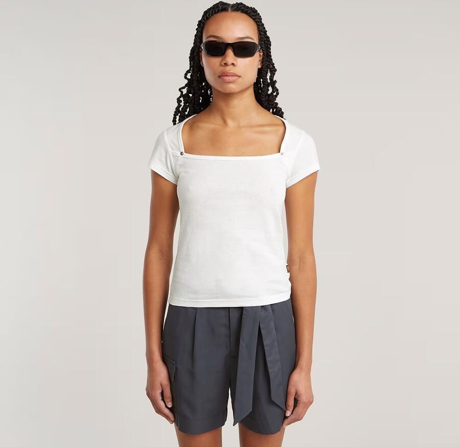G-Star RAW Sweet Heart Slim Top Wit Dames