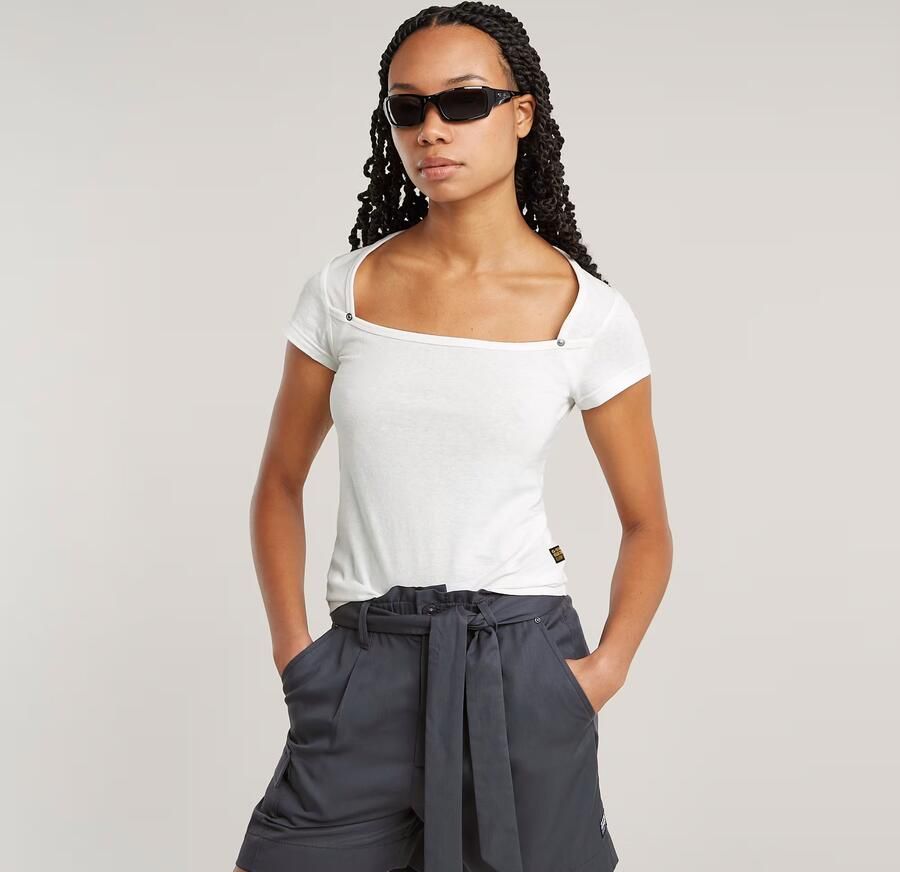 G-Star RAW Sweet Heart Slim Top Wit Dames - Foto 4