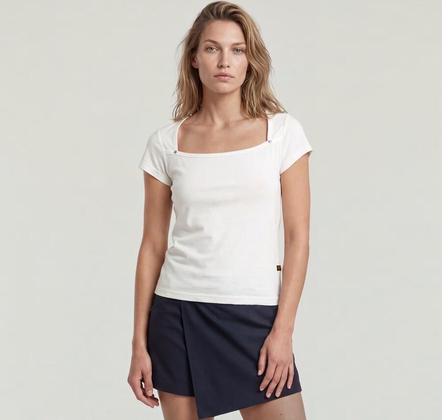 G-Star RAW Sweet Heart Slim Top Wit Dames - Foto 4