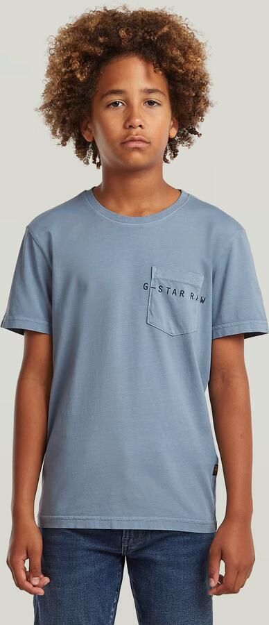G-Star RAW T-shirt Base Pocket voor jongens Lichtblauw jongens