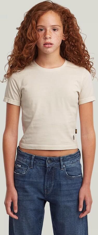 G-Star RAW T-shirt Cropped Mini Slim voor meisjes Wit meisjes - Foto 3