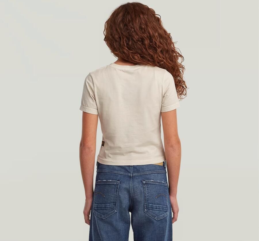 G-Star RAW T-shirt Cropped Mini Slim voor meisjes Wit meisjes - Foto 5