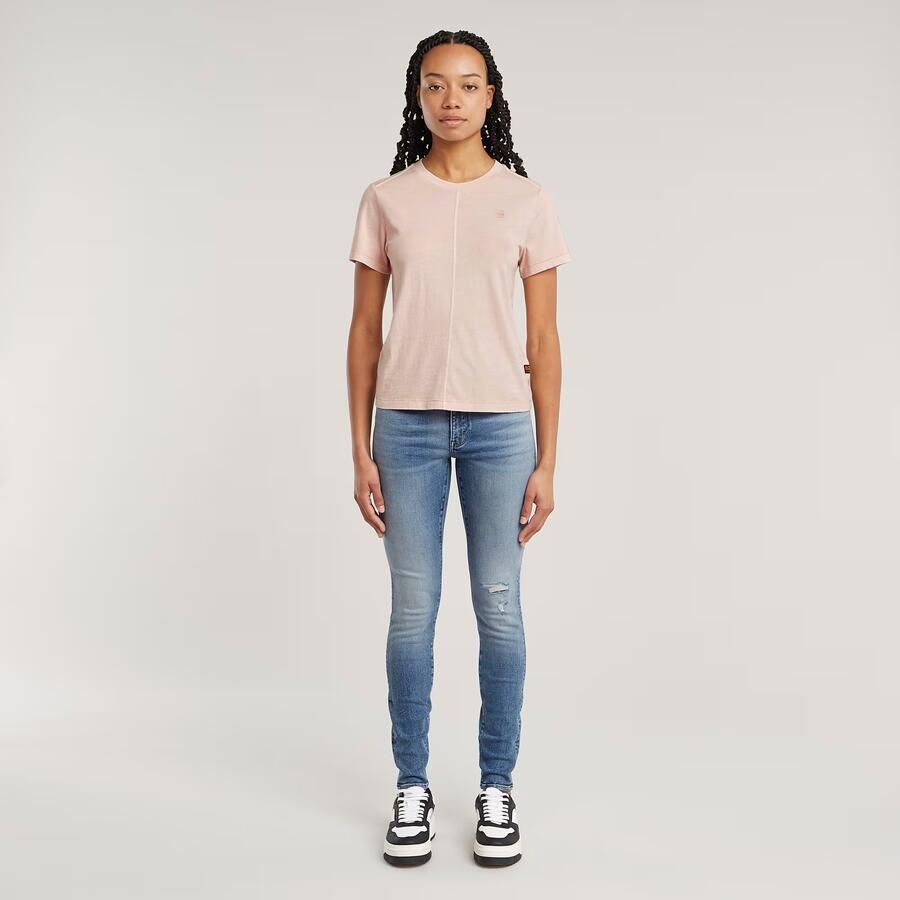 G-Star RAW T-shirt Overdyed Front Seam Roze Dames - Foto 2