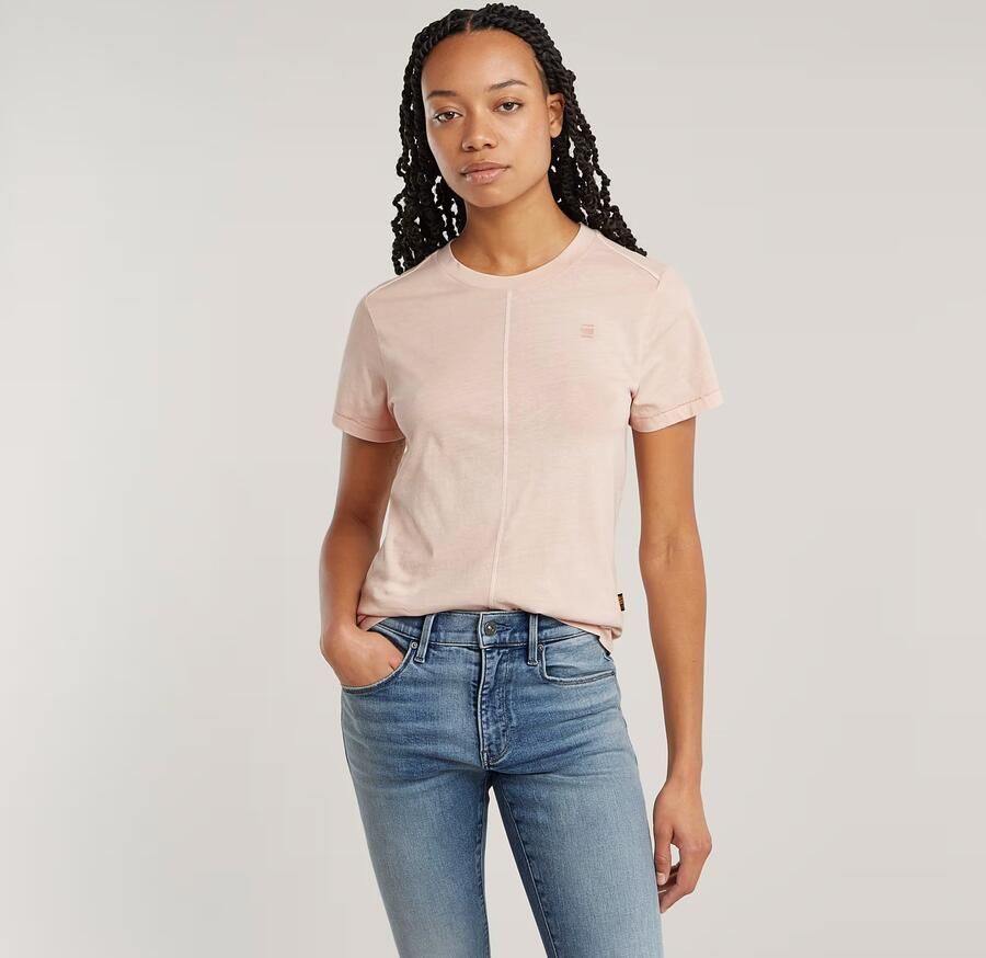 G-Star RAW T-shirt Overdyed Front Seam Roze Dames - Foto 6
