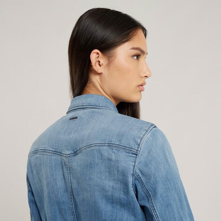 G-Star RAW Tacoma Jurk Slim Flare Midden blauw Dames - Foto 4