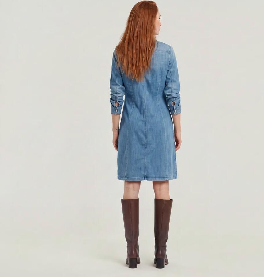 G-Star RAW Tacoma Jurk Slim Flare Midden blauw Dames - Foto 3