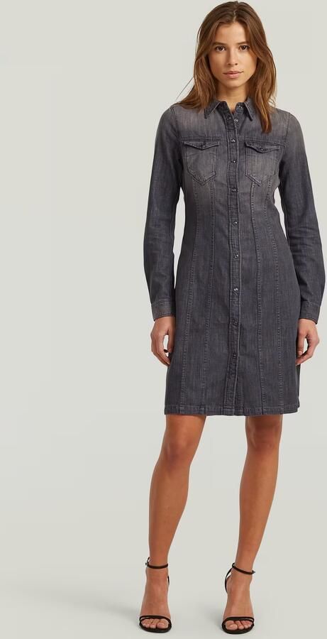 G-Star RAW Tacoma Slim Flare Jurk Grijs Dames
