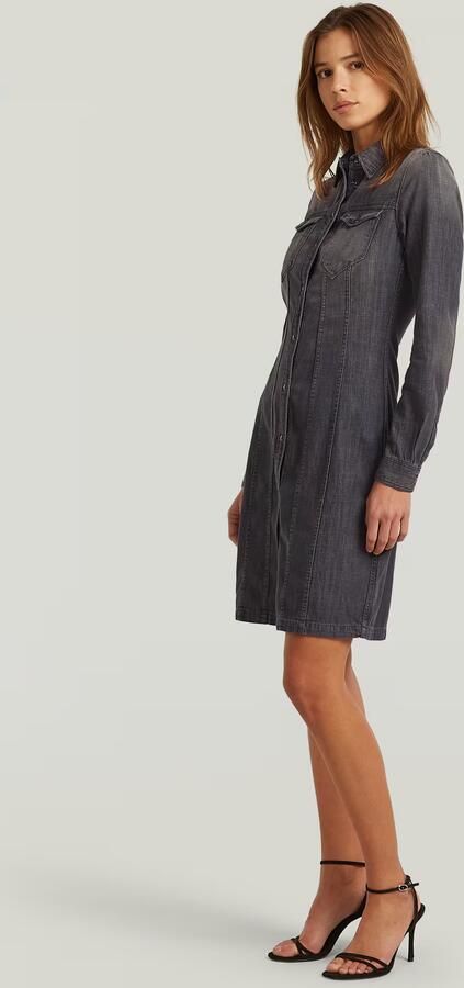 G-Star RAW Tacoma Slim Flare Jurk Grijs Dames - Foto 5
