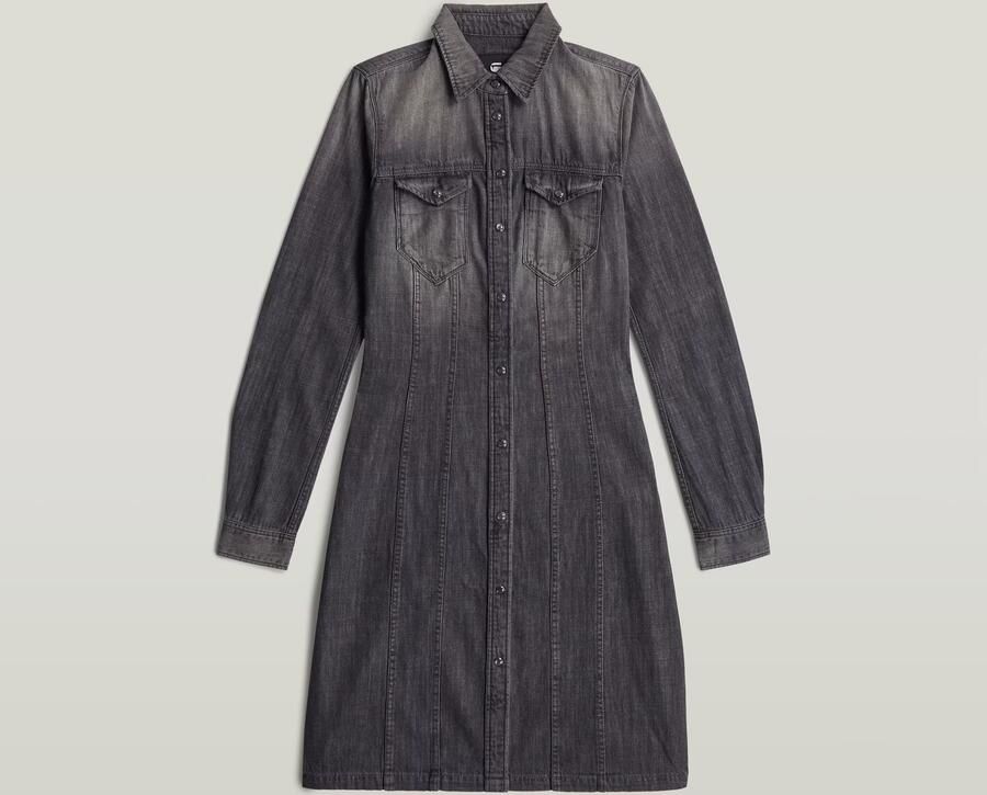 G-Star RAW Tacoma Slim Flare Jurk Grijs Dames - Foto 4