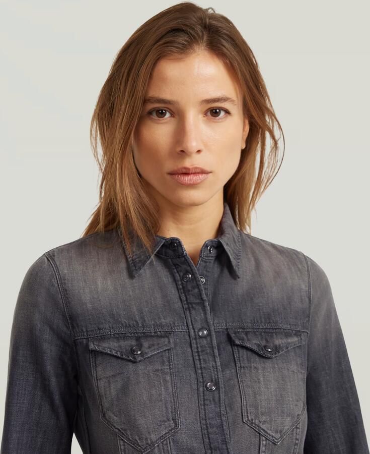G-Star RAW Tacoma Slim Flare Jurk Grijs Dames - Foto 3